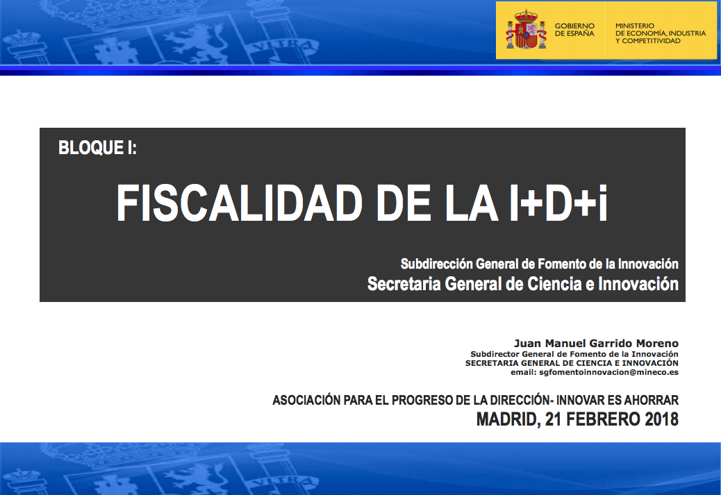 FISCALIDAD DE LA I+D+i